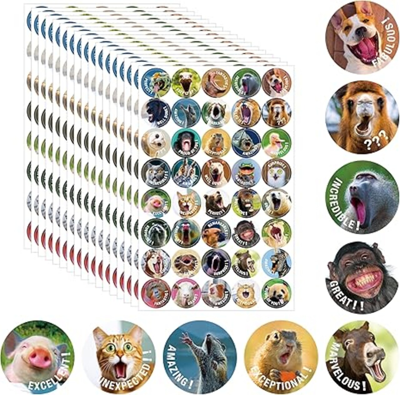 680 Pcs Funny Incentive Stickers – Bulk Set of 40 Vibrant Animal Designs for Classroom & Home – Motivational Reward Decals for Chores, Potty Training & Behavior Charts (17 Sheets)